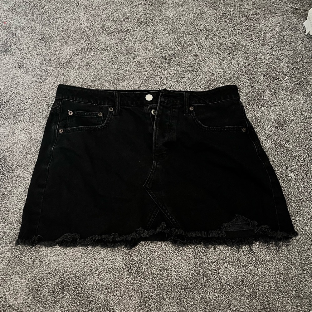 AE Black Jean Skirt